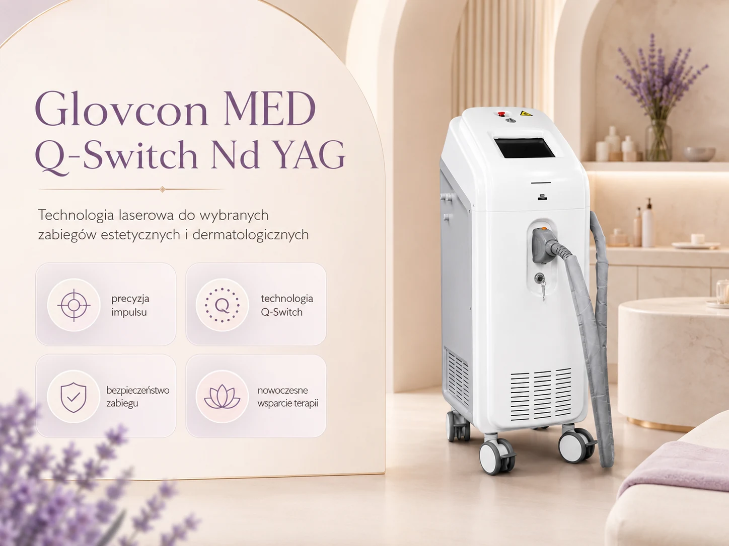 Glovcon MED Q-Switch Nd:YAG — technologia laserowa do rozjaśniania pigmentu